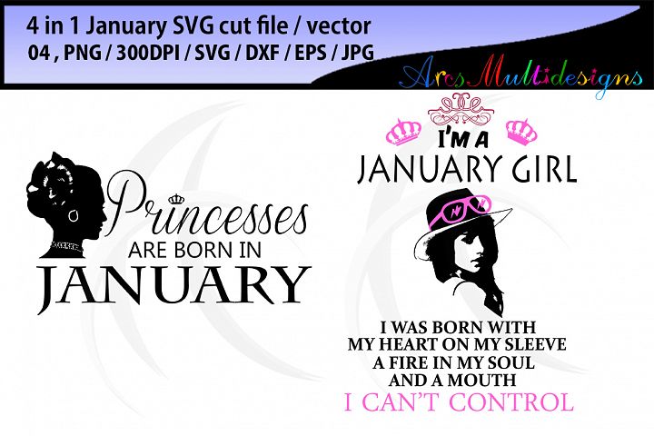 Download january girl svg vector cut file bundle 4 in 1 / printable january girl / miss january cut ...