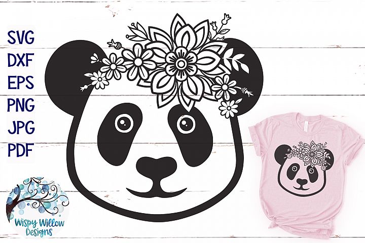 Download Floral Panda SVG | Cute Panda Face SVG Cut File (304158) | SVGs | Design Bundles