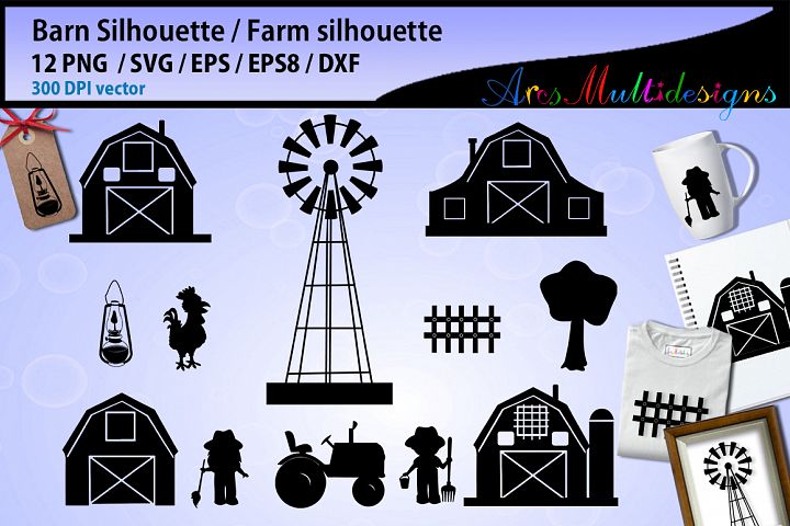 Barn Svg Silhouette Barn Vector Farm Svg Farm Svg