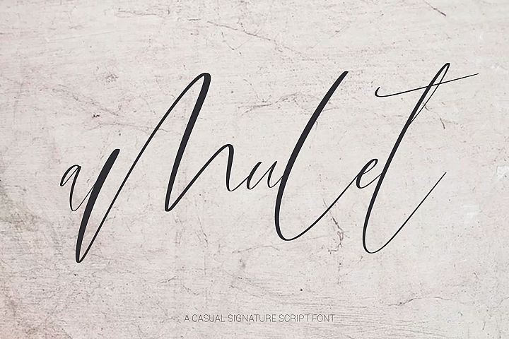 Amulet. Signature Script Font