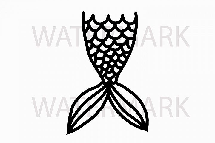 Download Just Outline Mermaid tail - SVG/JPG/PNG Hand Drawing ...