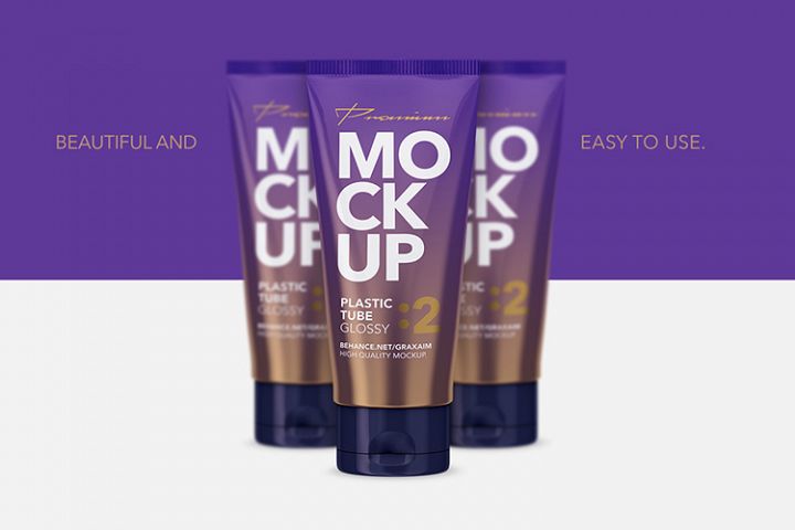 Download Glossy Plastic Cosmetic Tube Mockup - Front View - 02 Yellowimages Mockups