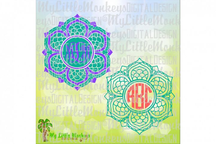 Download Mermaid Mandala Monogram Base (9162) | SVGs | Design Bundles