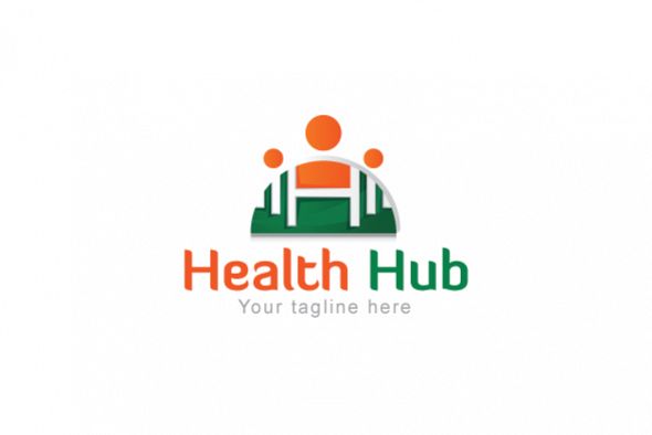 Health Hub Fitness Group Stock Logo Design For Gym Club