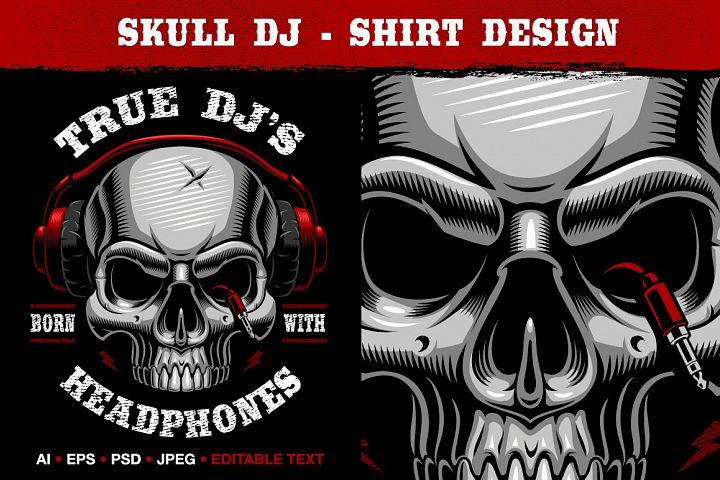 Download Skull With Headphones (258863) | Illustrations | Design ...