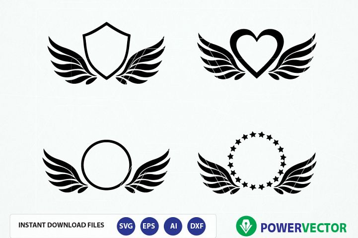 Download Wings Monogram Frames Digital Cut Files - Svg Ai Dfx Eps ...