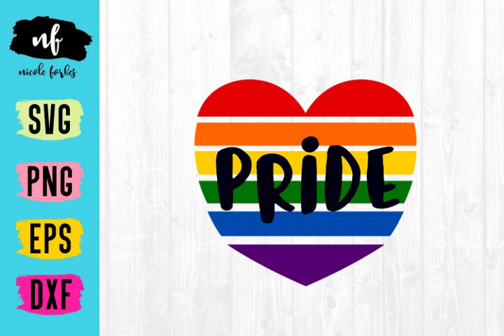 Pride Rainbow Heart SVG Cut File