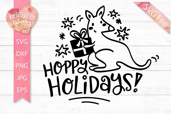 Download Funny Christmas SVG, Hoppy Holidays, Australian Kangaroo ...