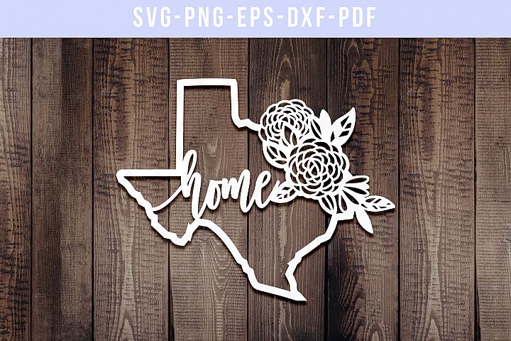 Texas Home Map Papercut Template, State Map Decor, SVG, PDF