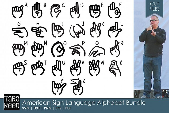 american sign language alphabet bundle 118488 cut