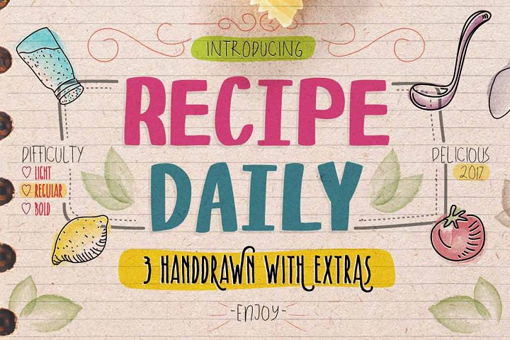 Recipe Daily - Free Font of The Week
