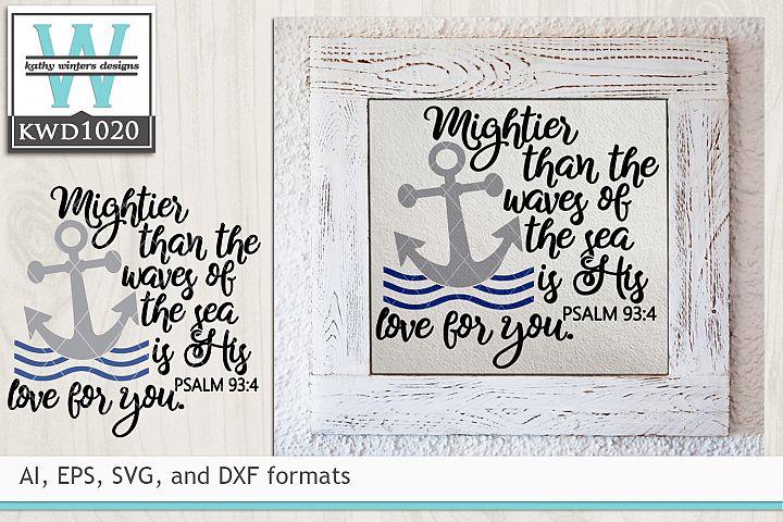 Download Faith Scripture Svg Mightier Than The Waves 93452 Cut Files Design Bundles