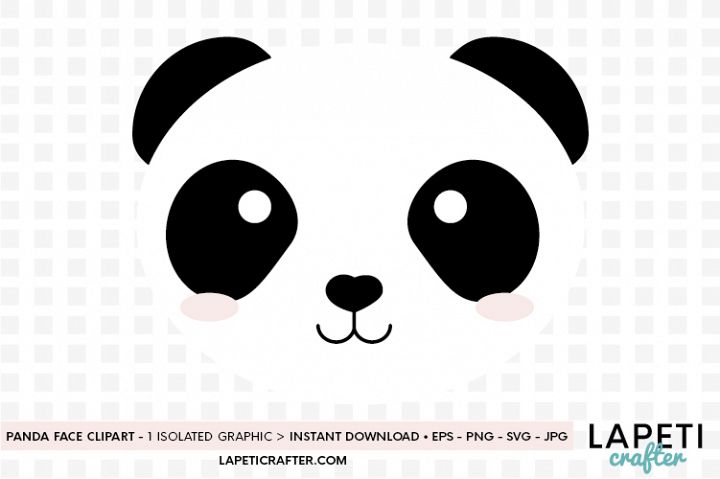 Download Cute panda face svg, eps, jpg, png, panda bear clipart