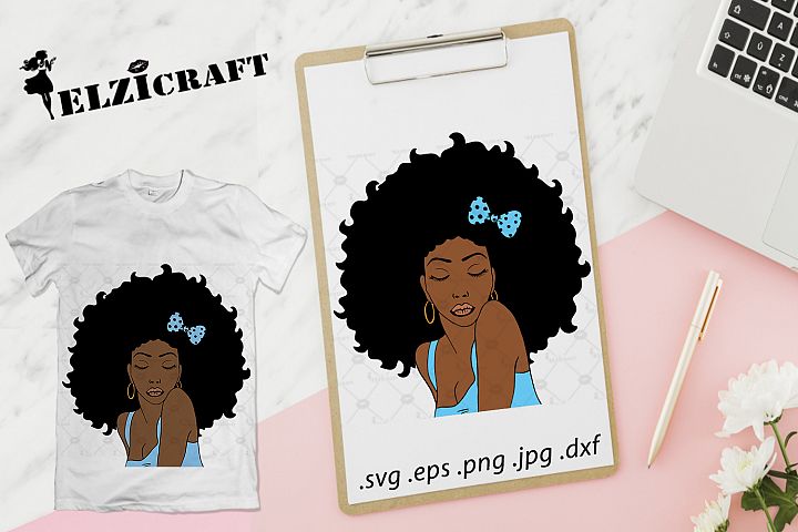 Download Afro Woman SVG Cut File