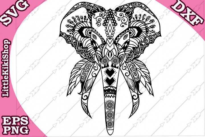 Elephant Svg,MANDALA ELEPHANT SVG, Zentangle Elephant Svg