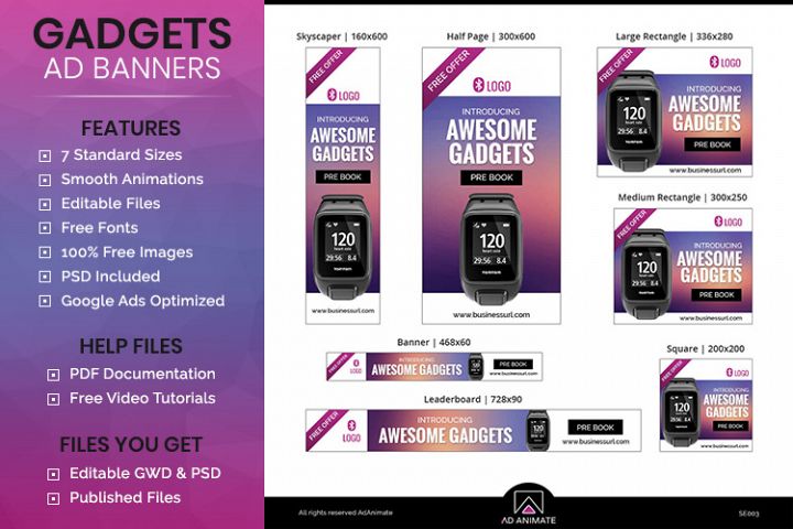 Gadgets Booking Animated Ad Banner Template