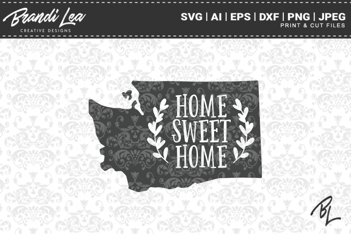 Download Washington Home Sweet Home State Map SVG Cutting Files