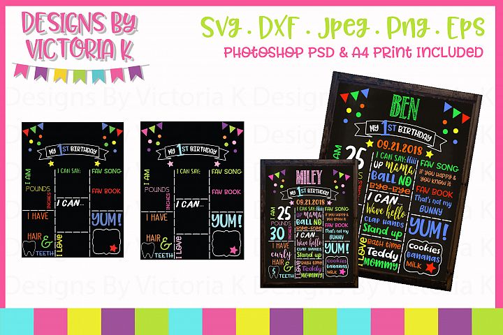 Download DIY Birthday Chalkboard, SVG, DXF, PNG, PSD (137456 ...