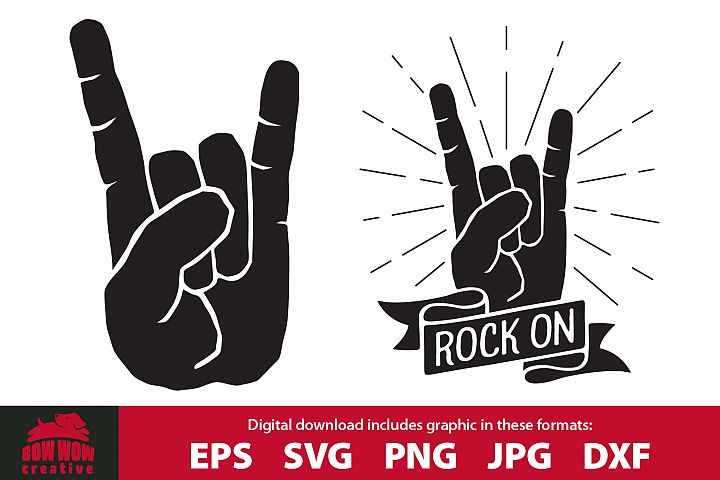Rock On Hand Gesture - SVG, EPS, JPG, PNG, DXF files