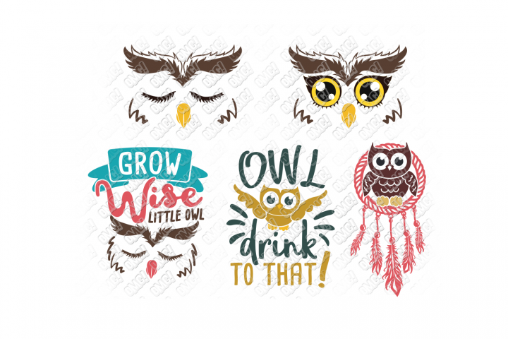 Download Owl SVG Monogram Bundle in SVG, DXF, PNG, EPS, JPG