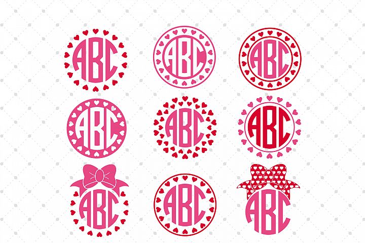 Download Valentines Day Monogram Frames SVG Cut Files (49995) | Cut ...