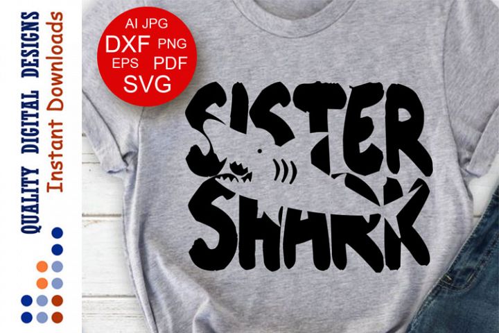 Download Sister shark Svg files Family shirt design Baby Shark Kids ...