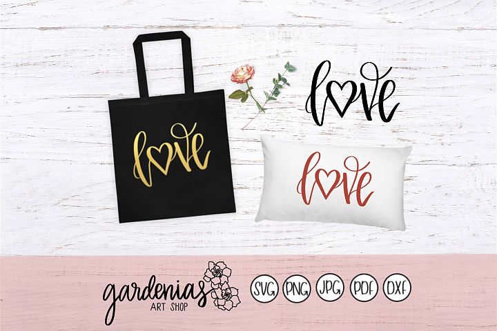 Love with Heart SVG Cut File (99799) | SVGs | Design Bundles