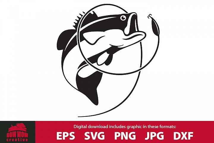 Download Jumping Fish / Bass - Fisherman SVG, EPS, JPG, PNG, DXF