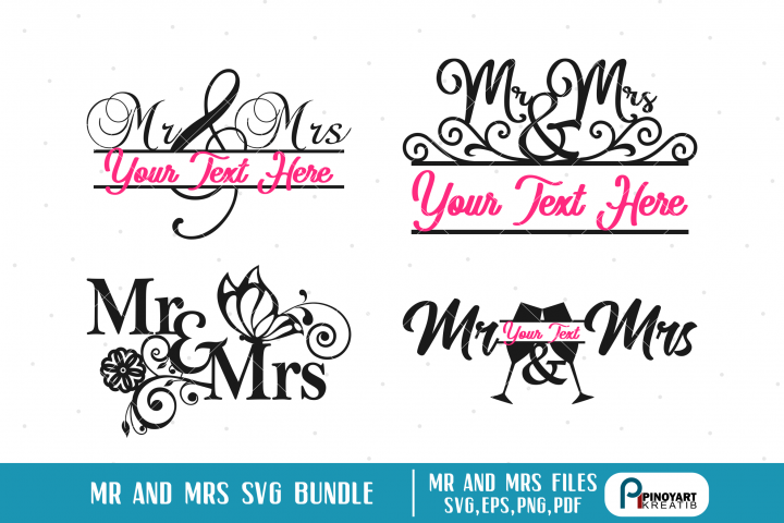 Mr and Mrs svg, Mr and Mrs Split Monogram svg, Wedding svg (142665