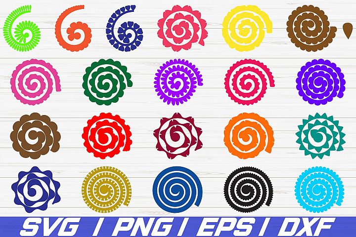 21 Rolled Paper Flowers SVG / Cut File / Flowers Template