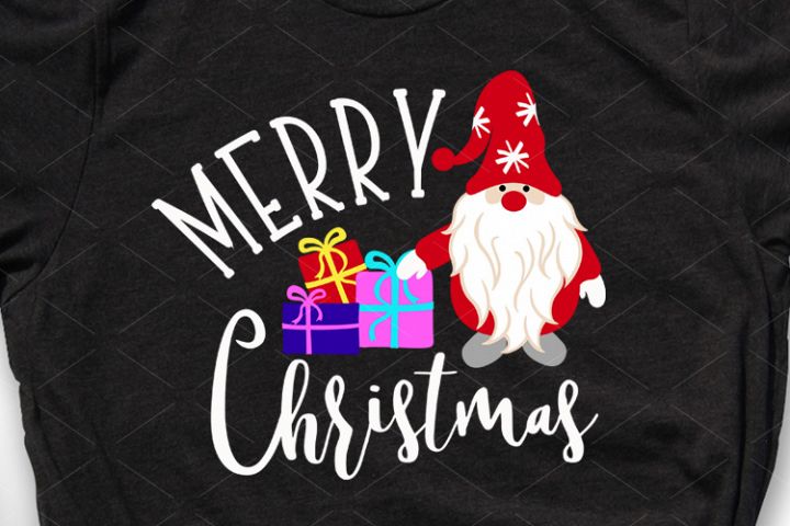 Gnome print Merry Christmas Svg Gnomies clip art Cricut
