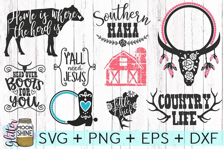 Southern Girl Bundle of 24 SVG DXF PNG EPS Cutting Files - Free Design