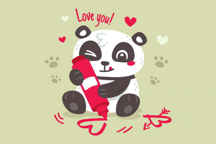 Panda Love Valentines Day 