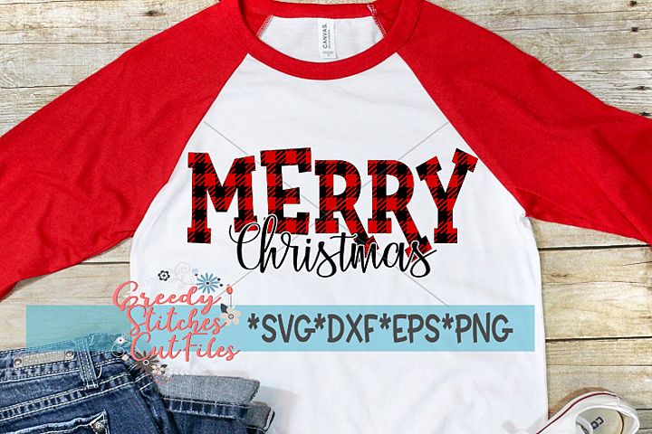 Christmas SVG | Merry Christmas Buffalo Plaid SvG DXF EPS PN (376440