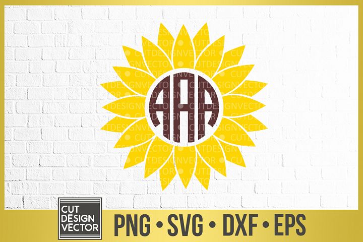 Sunflower Monogram (303607) | Monograms | Design Bundles