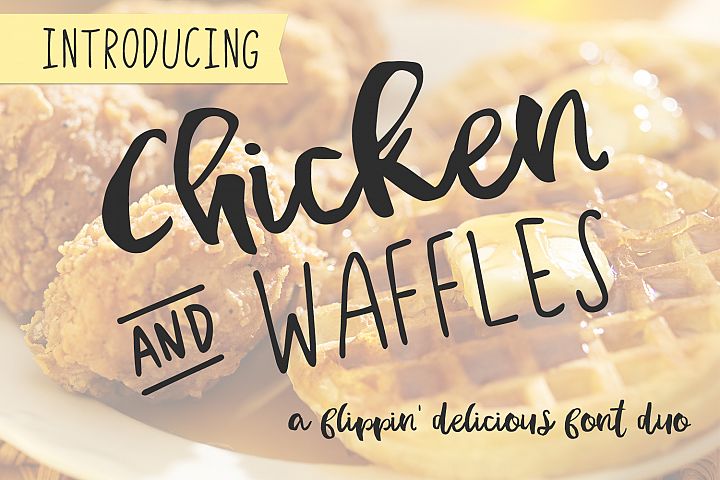 Chicken and Waffles Brush Script + All Caps Sans Font