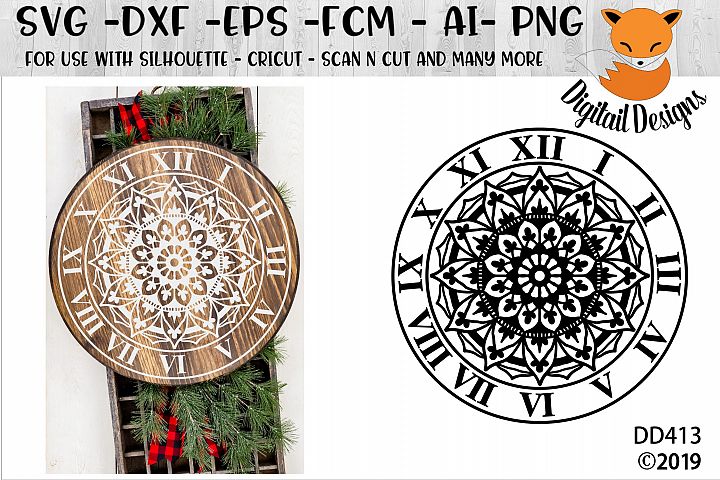 Download Mandala Clock Face SVG (92587) | Cut Files | Design Bundles