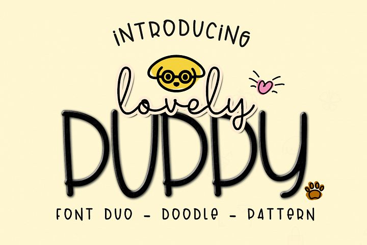 Lovely Puppy - Font duo with bonus - Free Font of The Week