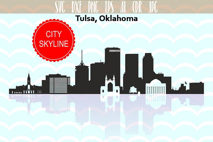 Tulsa City SVG, Oklahoma SVG, City Vector Skyline, silhouette USA city ...