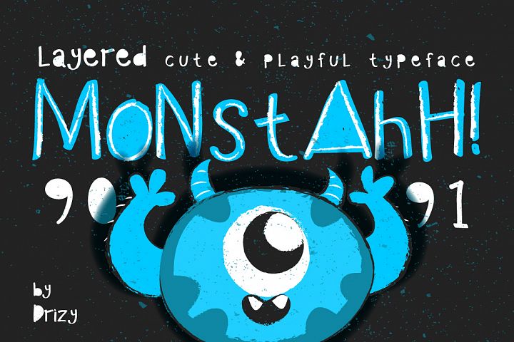 Monstahh Layered Typeface - Free Font of The Week