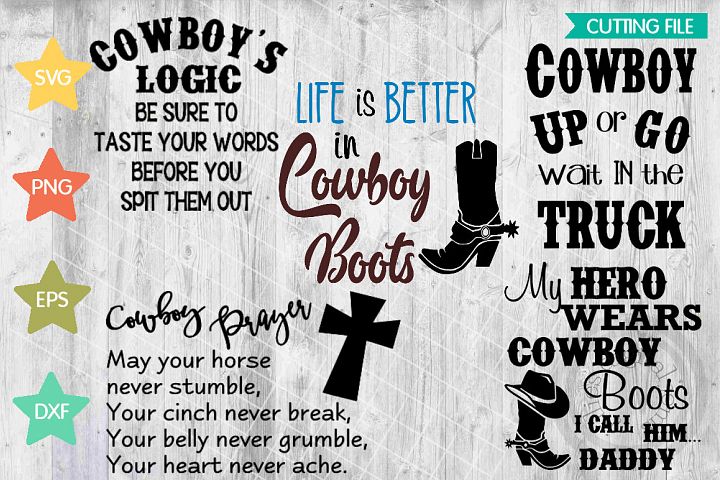 Cowboy Saying Bundle of 5