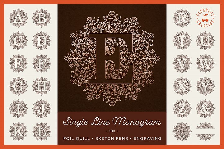 Foil Quill | Single Line | Sketch Mandala Monogram Alphabet