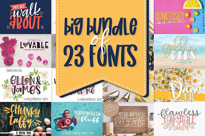 Power Duos - A Huge Font Bundle with 10 duo/trio sets!