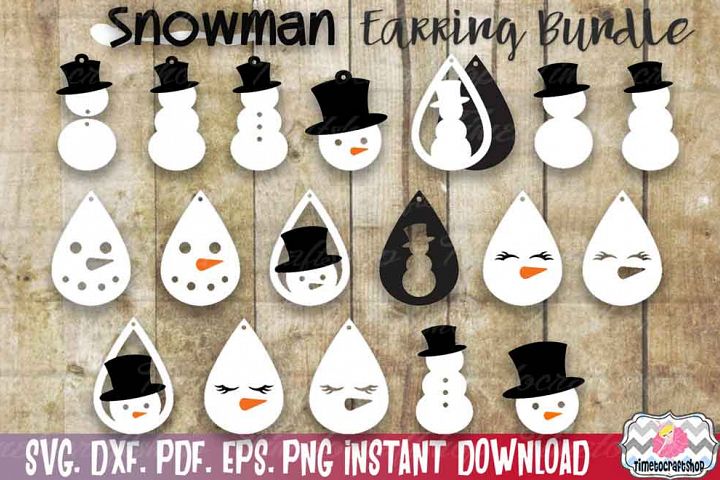 Download Christmas Snowman Template Bundle, Faux leather Earring ...