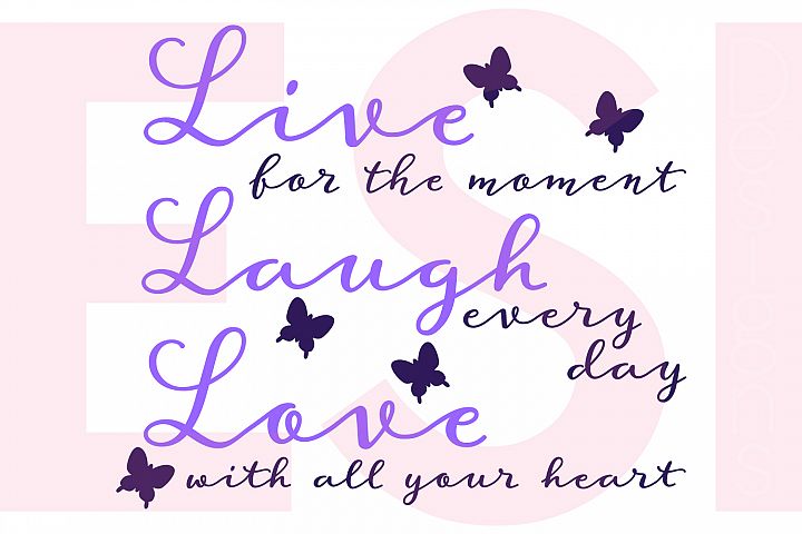 Download Free Svgs Download Live Laugh Love Quote Design With Butterflies Free Design Resources 3D SVG Files Ideas | SVG, Paper Crafts, SVG File