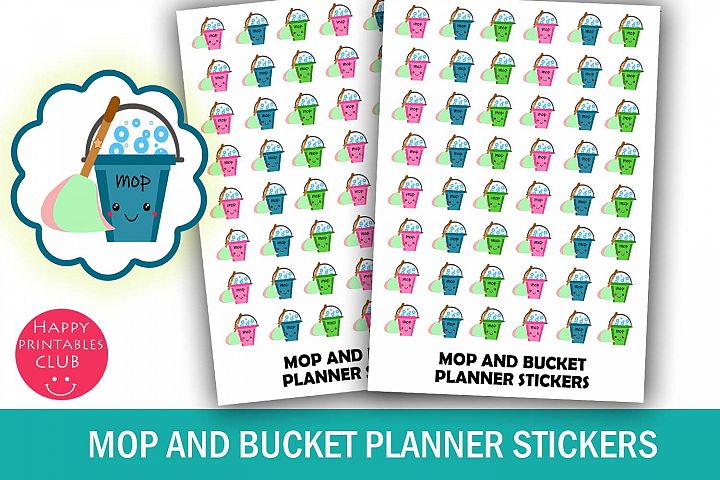 Download Mop and Bucket Planner Stickers- House Chore Stickers ...