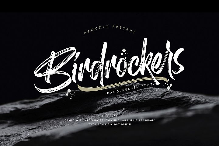 Birdrockers || Realistic Brush Font