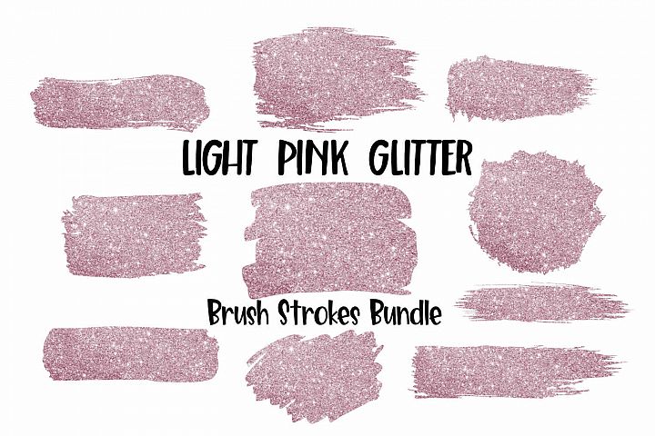 Light Pink Glitter Brush Strokes Background Bundle PNG (251858