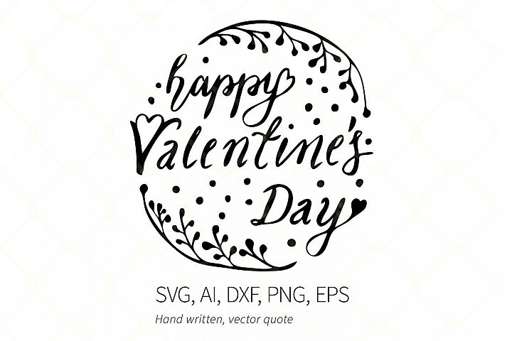 Happy Valentines Day Calligraphy Hand Written Svg Quote 208867 Svgs Design Bundles