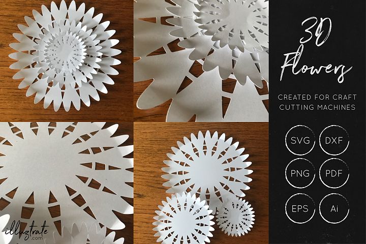 Download 3D Flower SVG Cut Files - Flower SVG - Layered Flower DXF ...